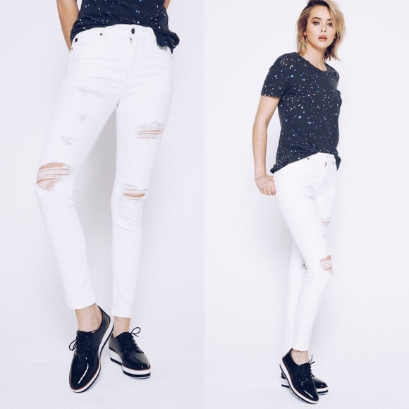 MEREDITH Go-To Distressed Skinny jeans - WHITE - Picture 3 of 3